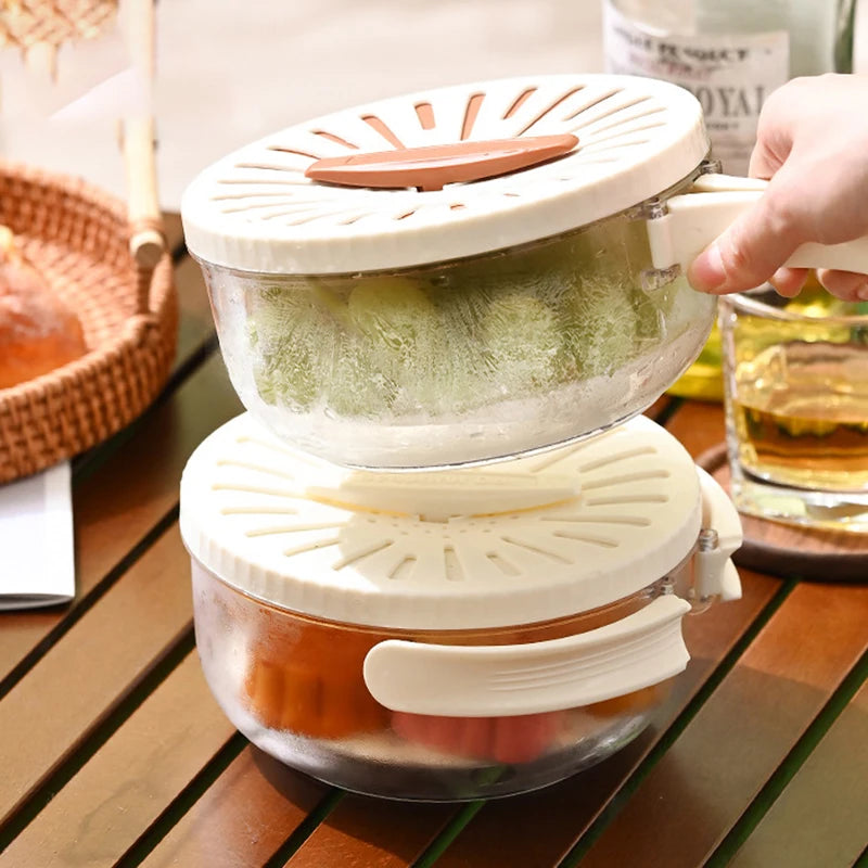 Plastic Kitchen Colander Bowl Lid Drainage