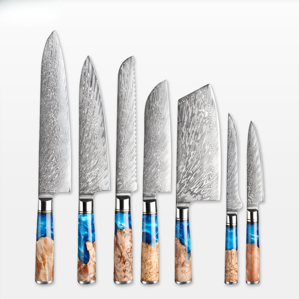 Kitchen Knife Steel Wavy Blade Chef Tool