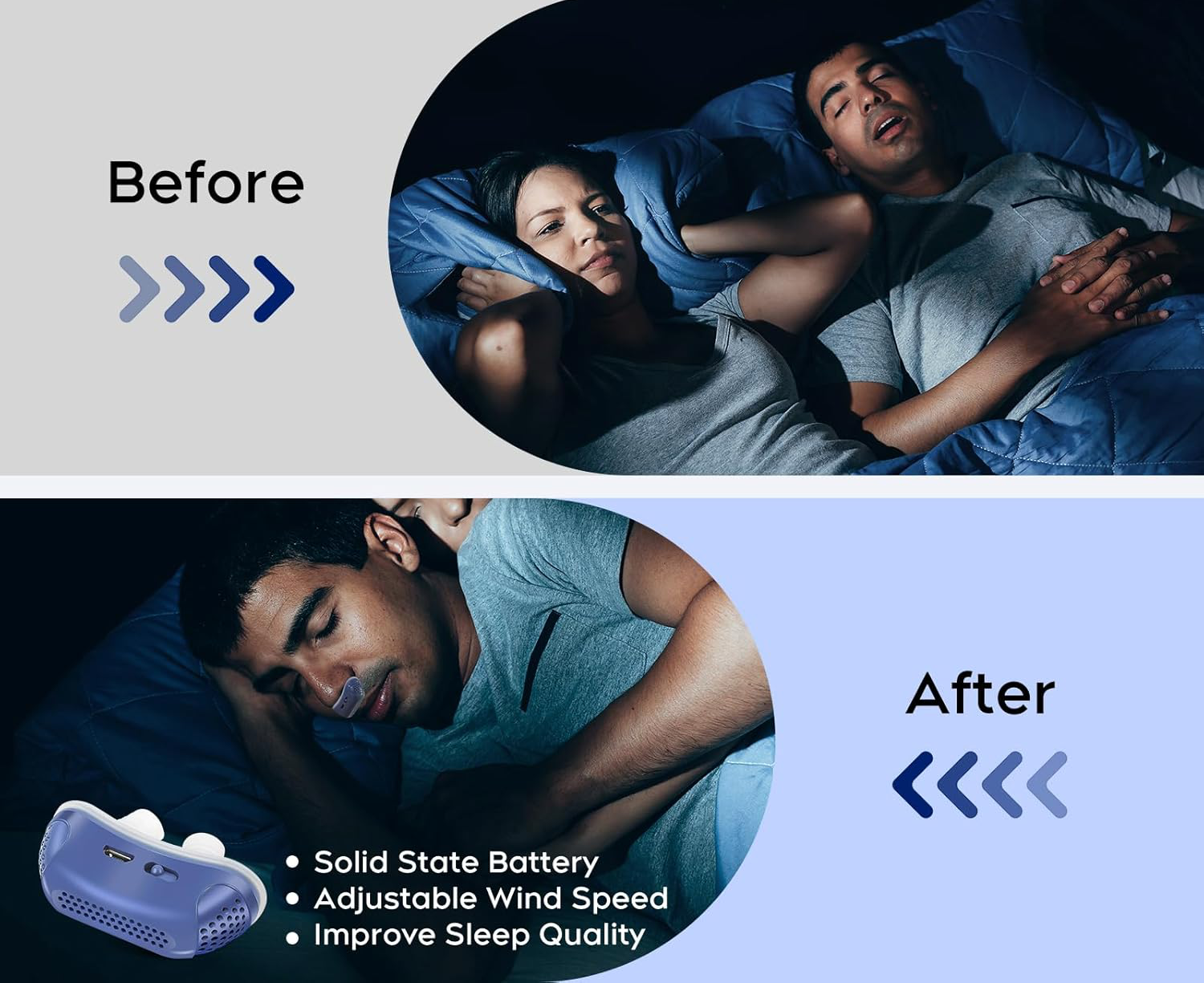 Anti Snoring Device Rechargeable Nasal CPAP Aid