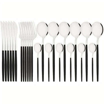 Cutlery Set Modern Gold Stainless Steel Design