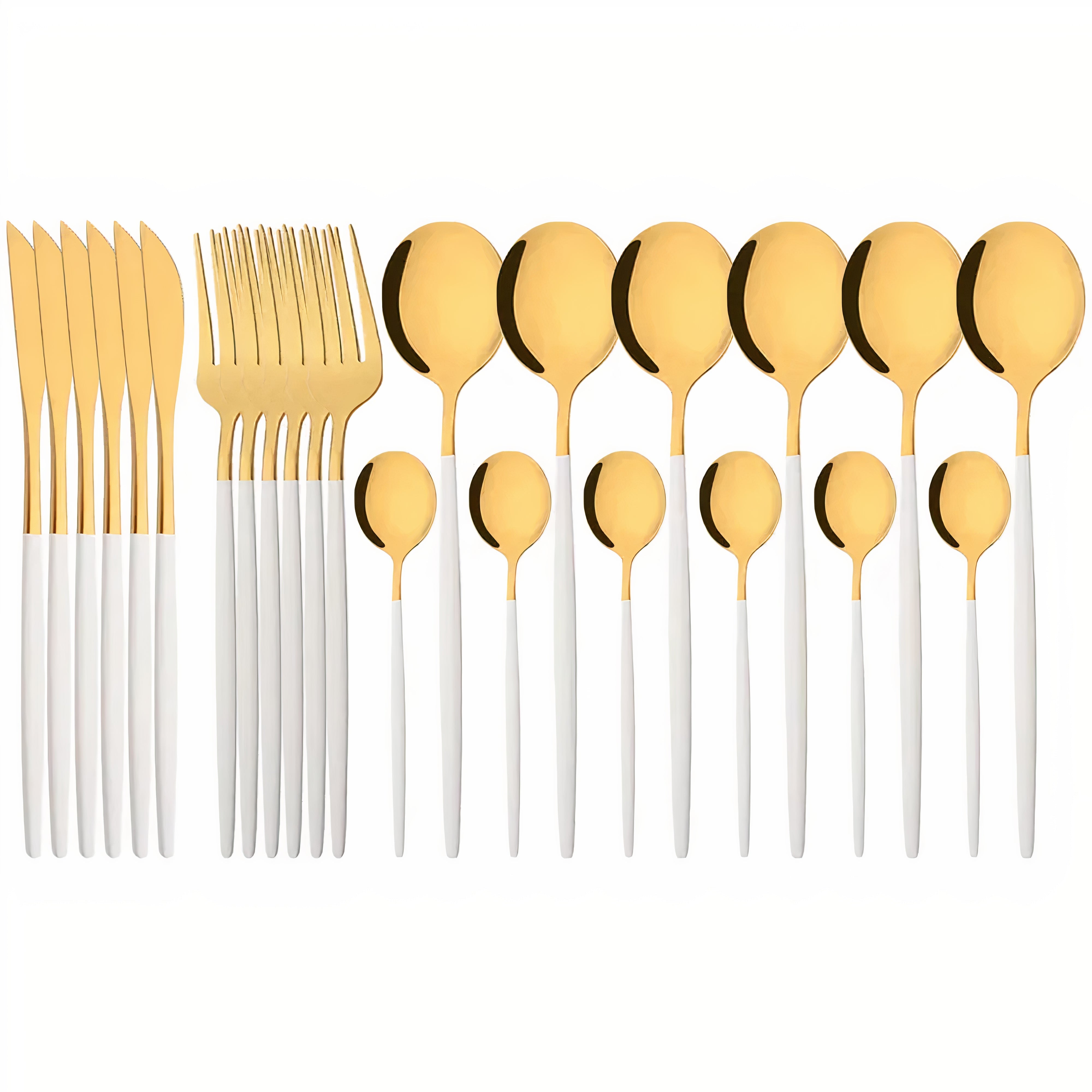 Cutlery Set Modern Gold Stainless Steel Design