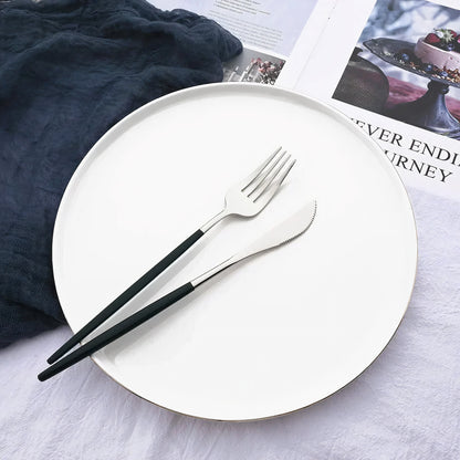 Cutlery Set Modern Gold Stainless Steel Design