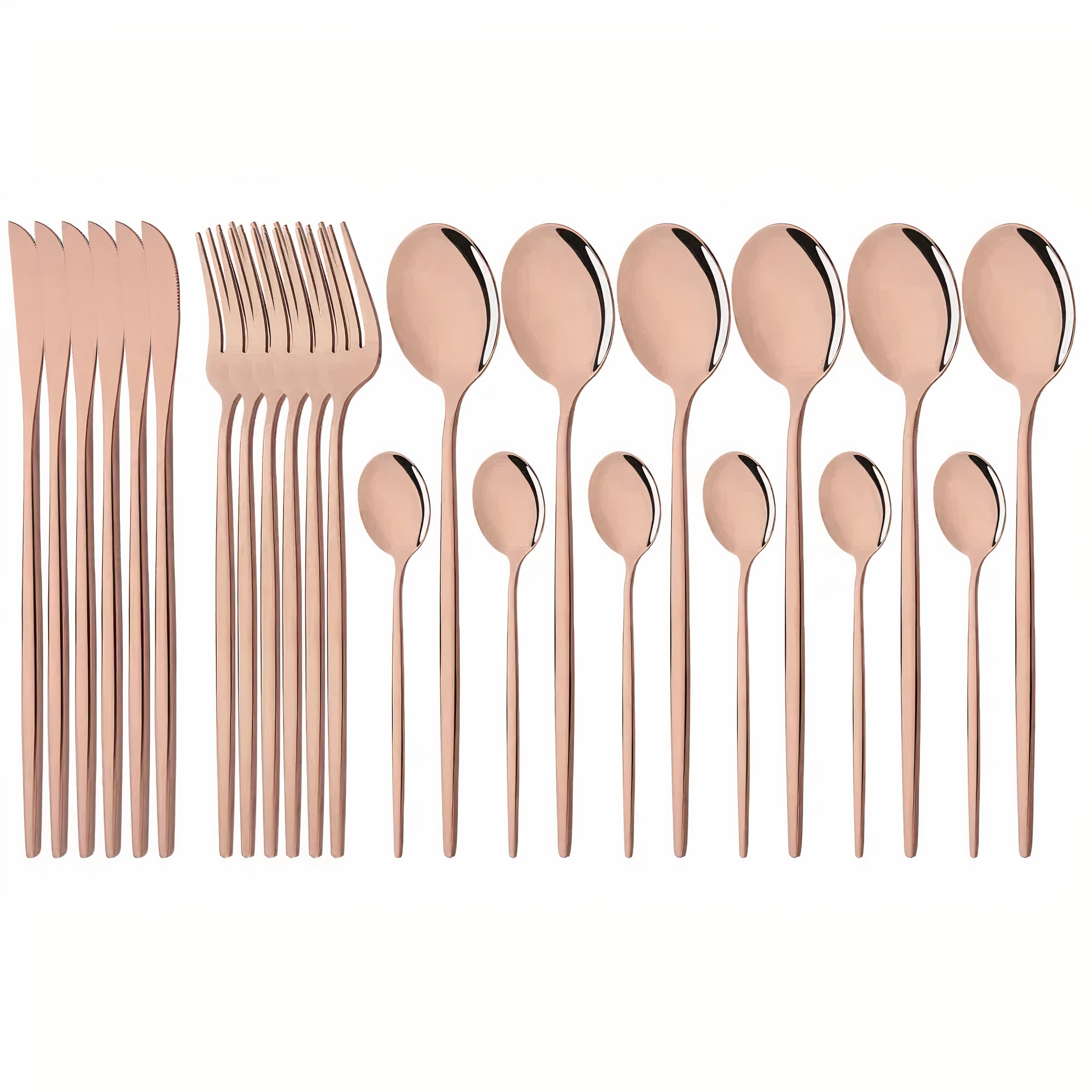 Cutlery Set Modern Gold Stainless Steel Design