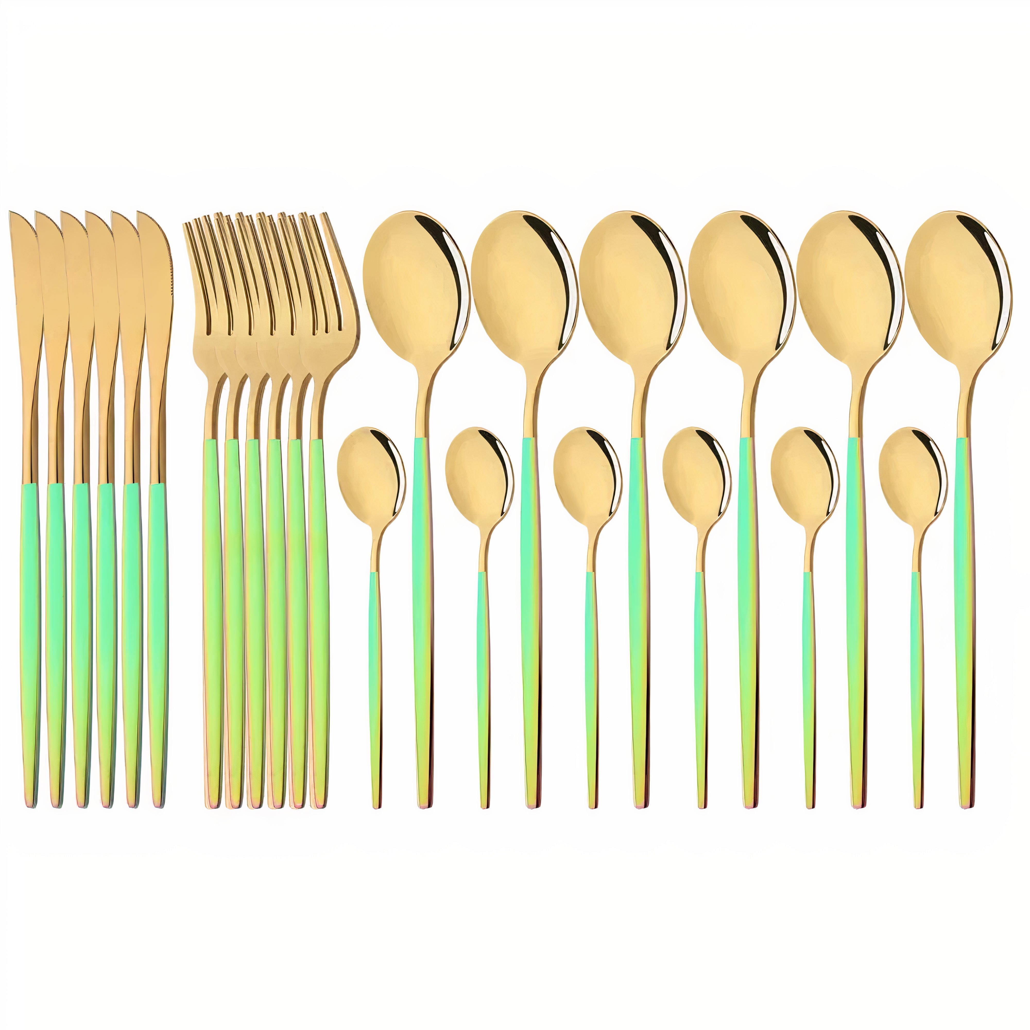 Cutlery Set Modern Gold Stainless Steel Design