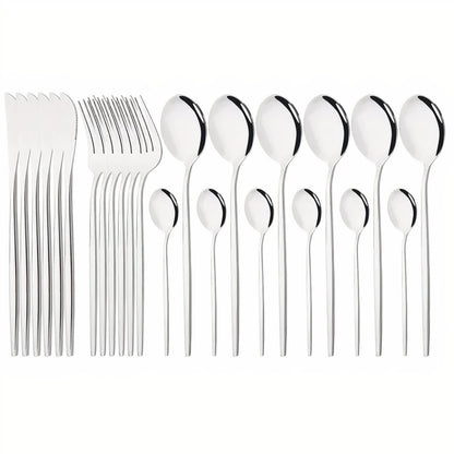Cutlery Set Modern Gold Stainless Steel Design