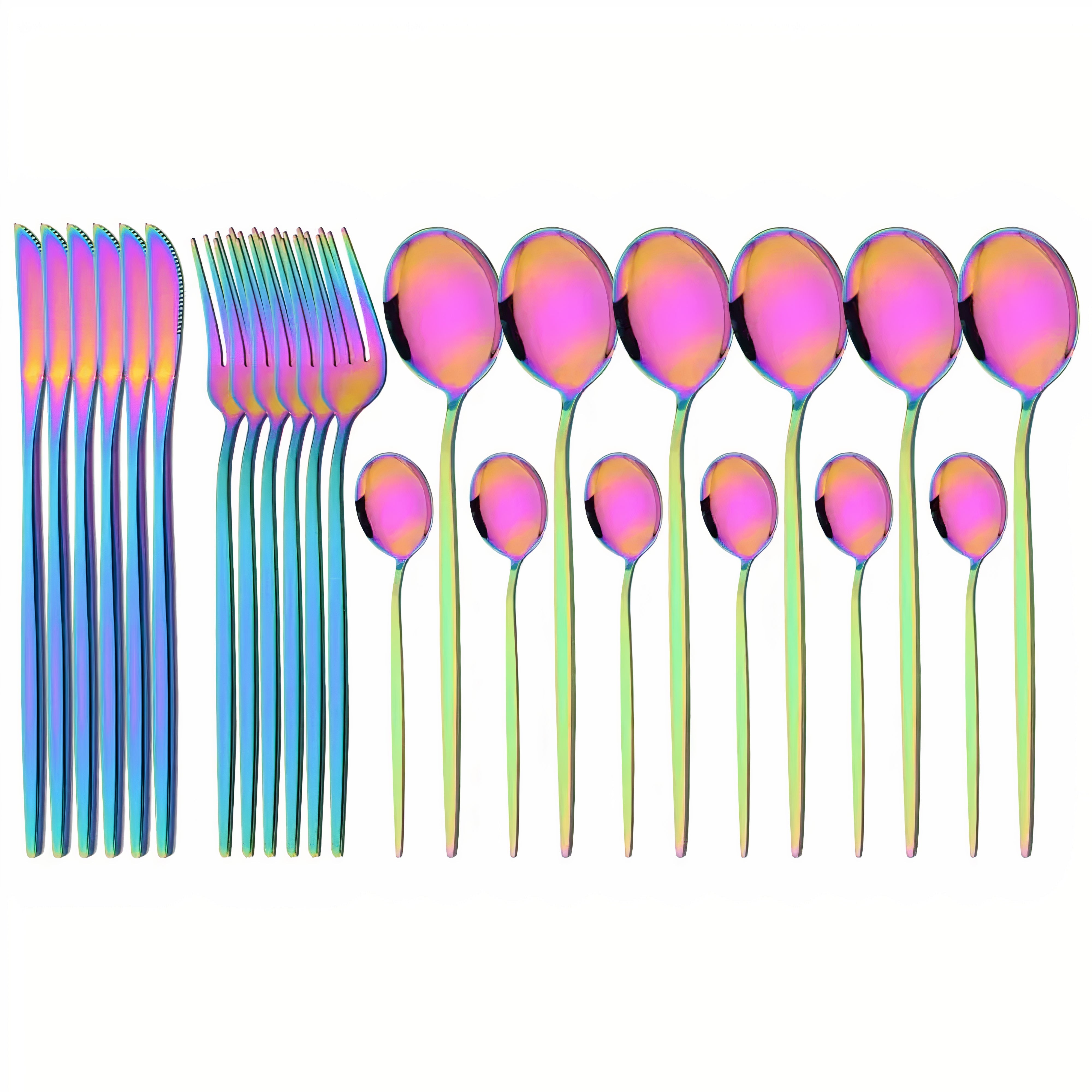 Cutlery Set Modern Gold Stainless Steel Design
