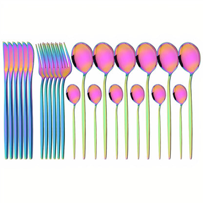 Cutlery Set Modern Gold Stainless Steel Design