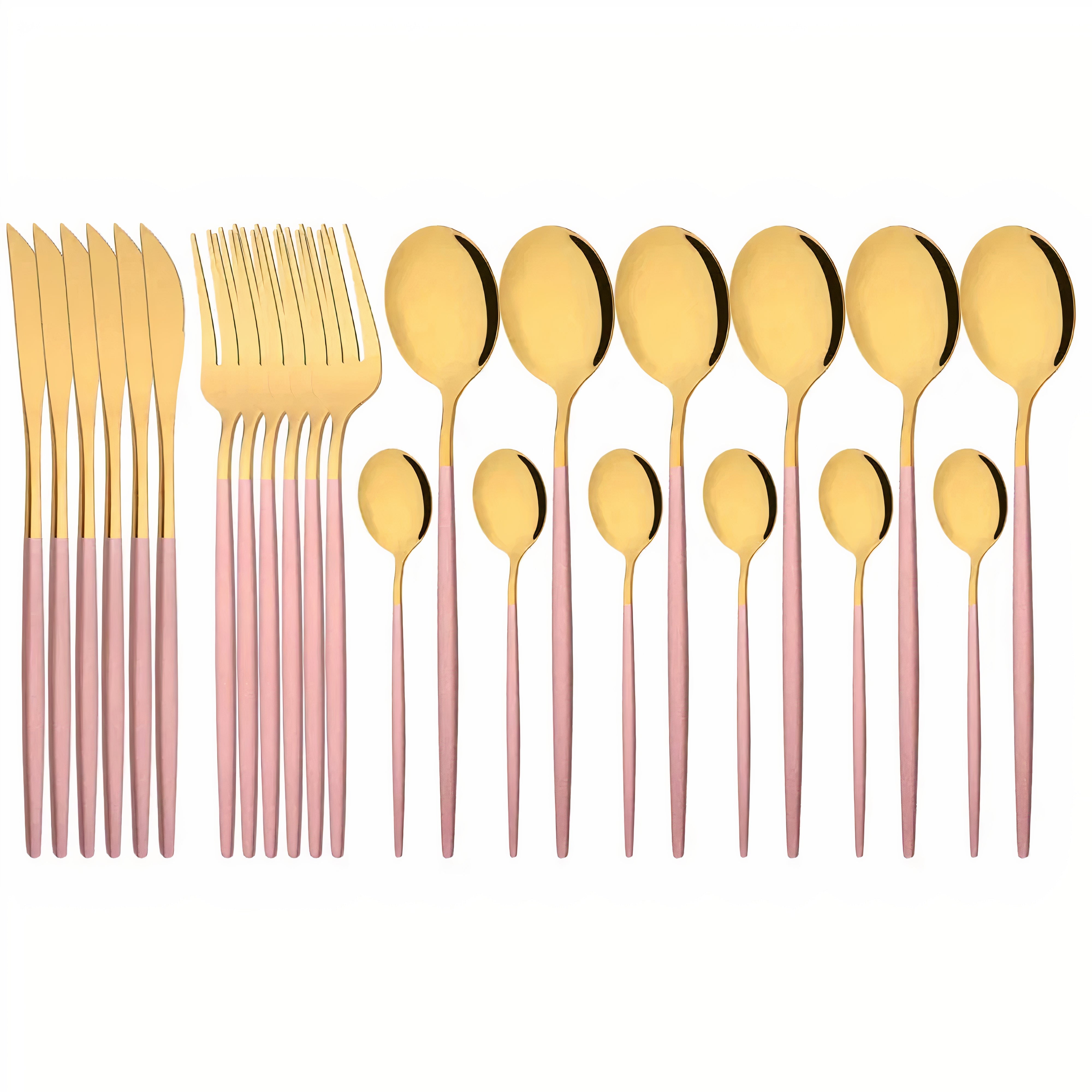 Cutlery Set Modern Gold Stainless Steel Design