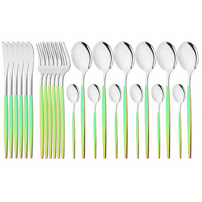 Cutlery Set Modern Gold Stainless Steel Design