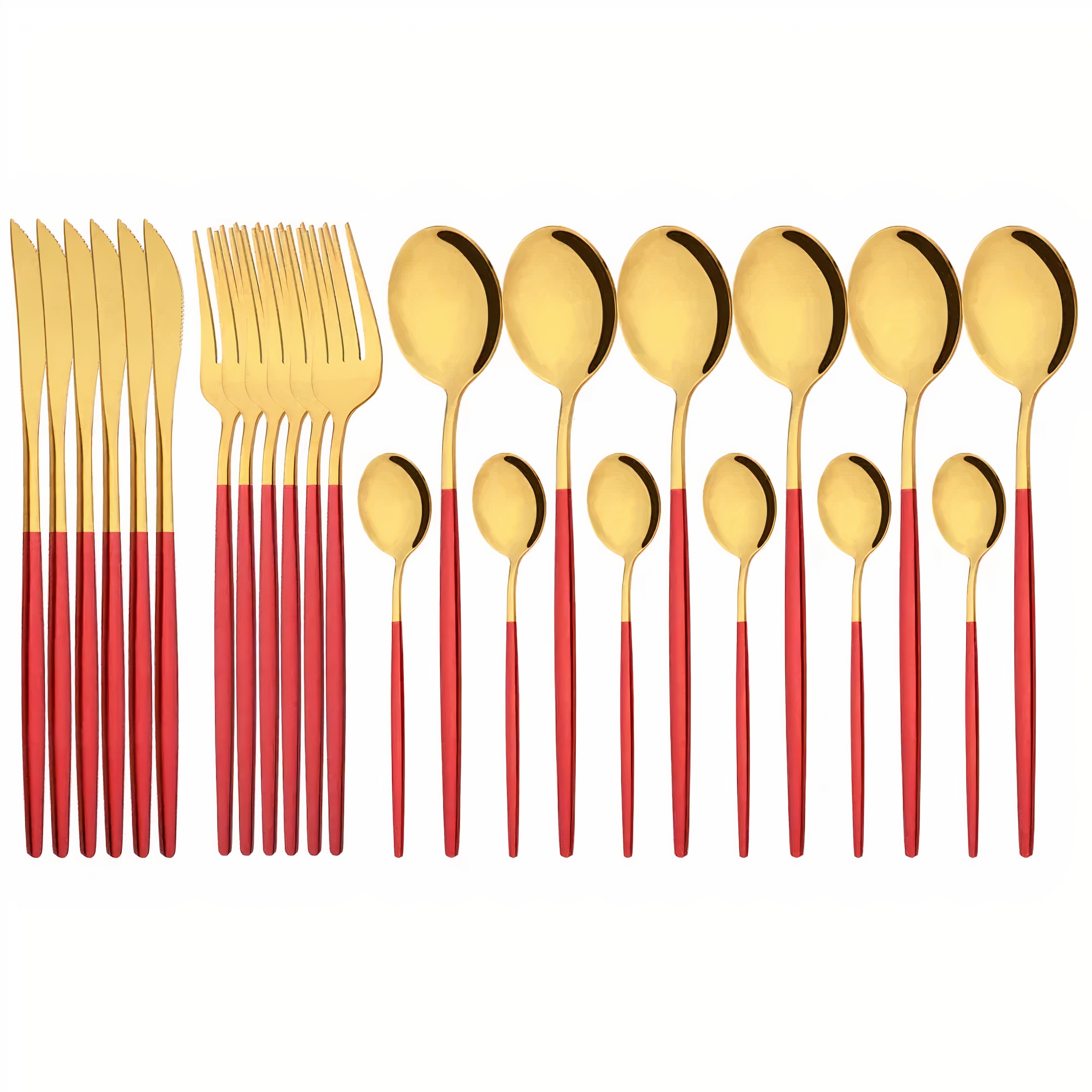 Cutlery Set Modern Gold Stainless Steel Design