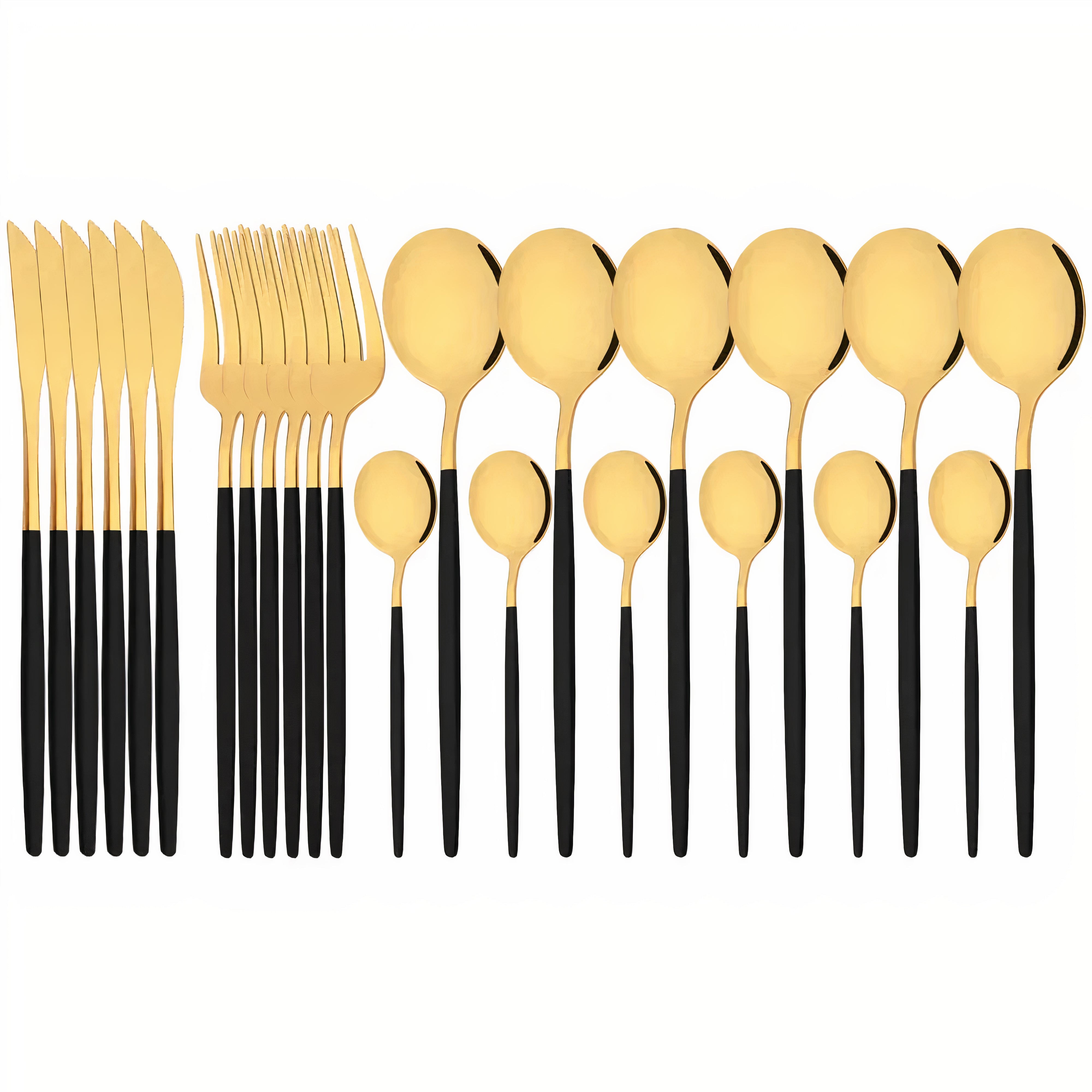 Cutlery Set Modern Gold Stainless Steel Design