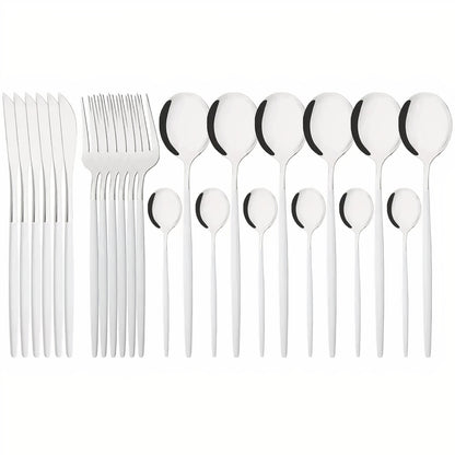 Cutlery Set Modern Gold Stainless Steel Design