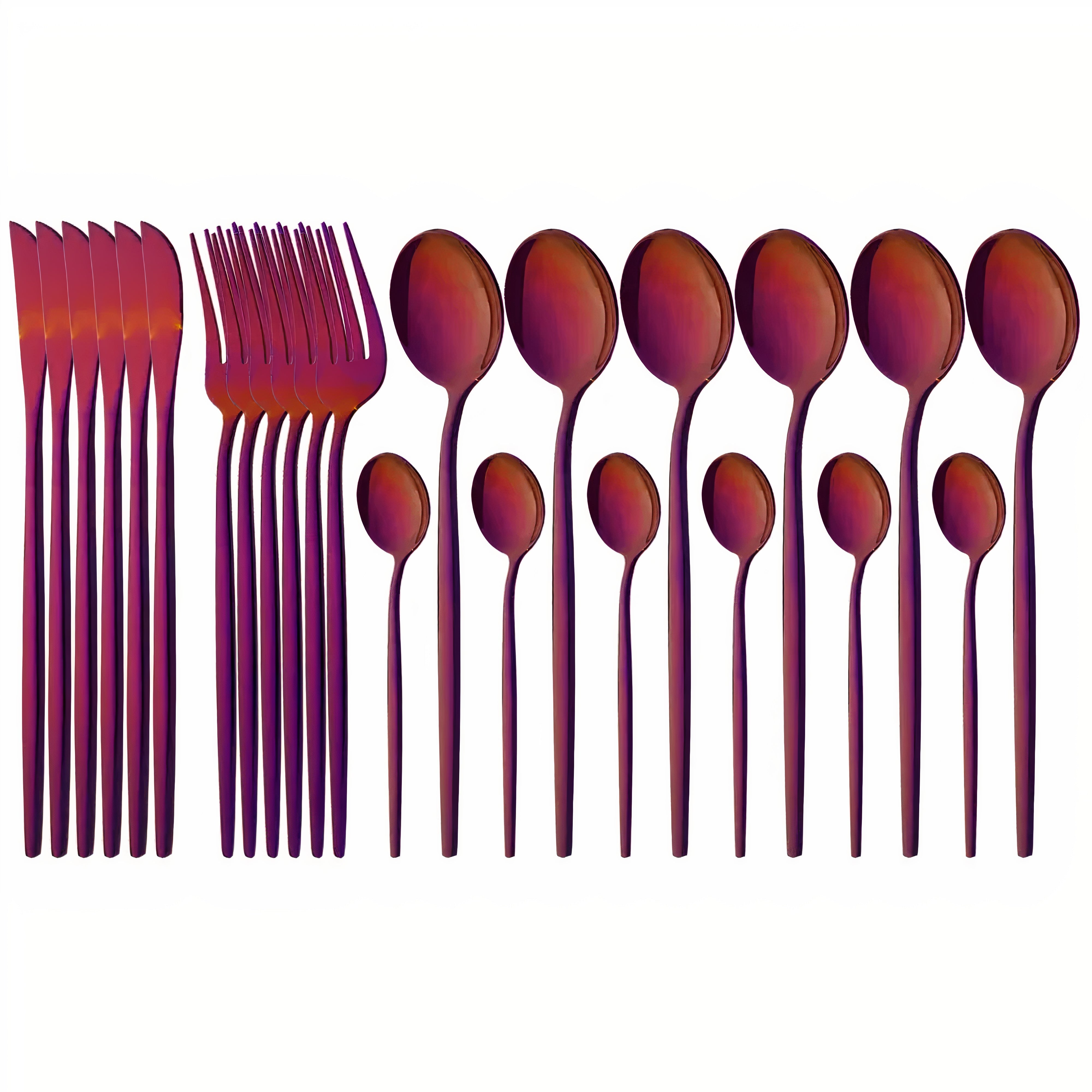 Cutlery Set Modern Gold Stainless Steel Design