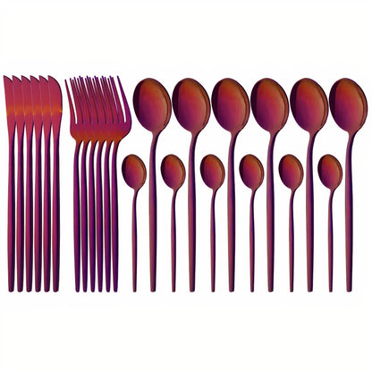 Cutlery Set Modern Gold Stainless Steel Design
