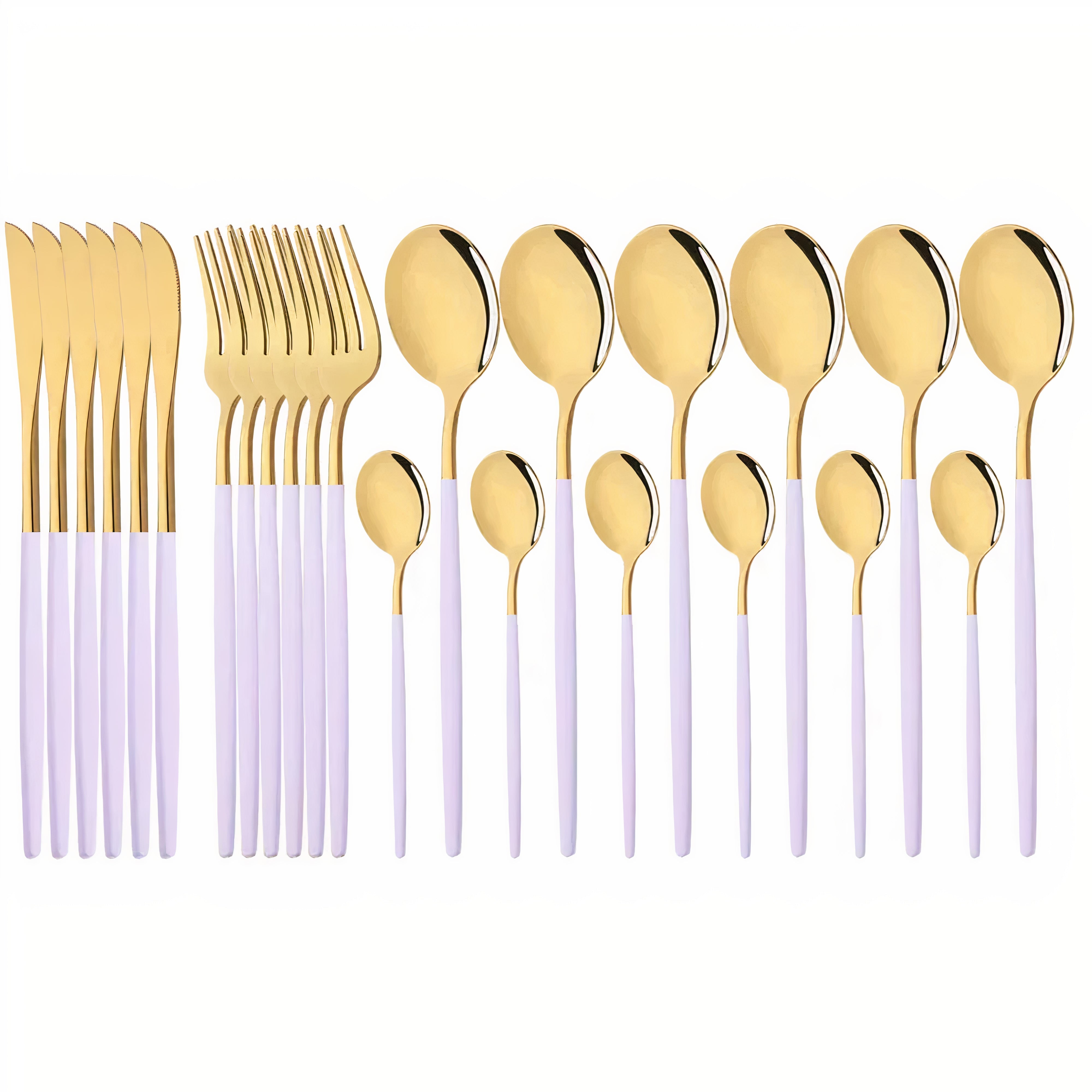 Cutlery Set Modern Gold Stainless Steel Design
