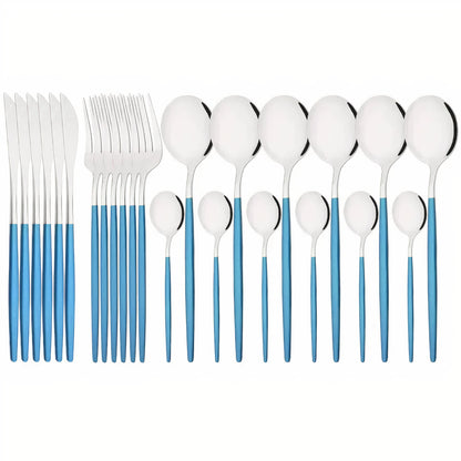 Cutlery Set Modern Gold Stainless Steel Design