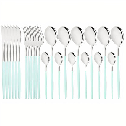 Cutlery Set Modern Gold Stainless Steel Design