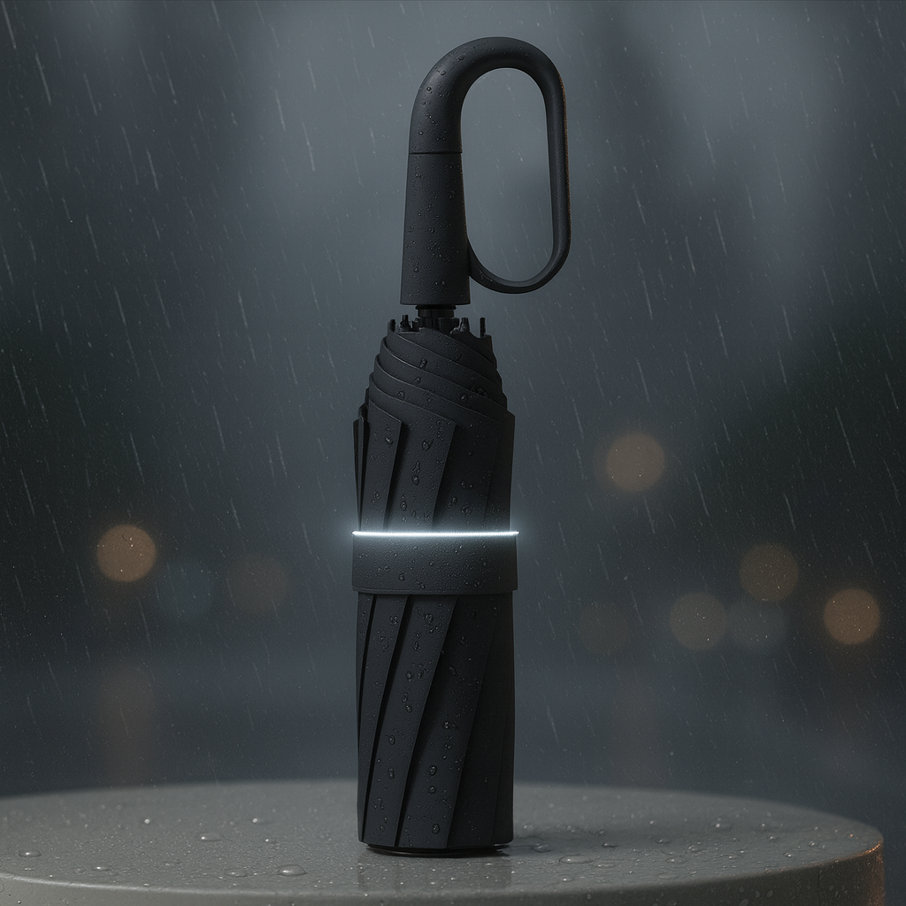 Compact Travel Umbrella Windproof Reflective Canopy