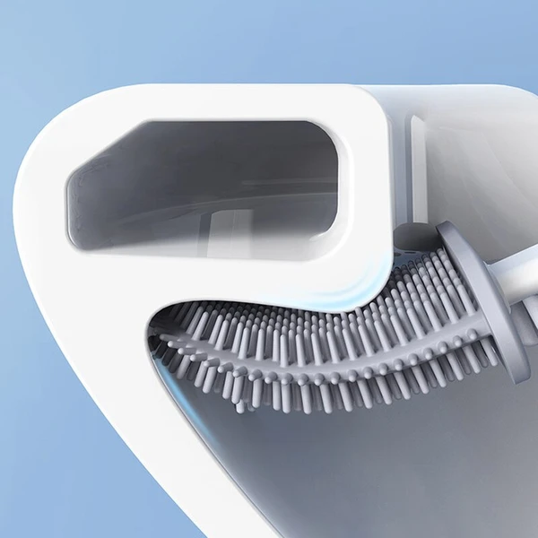 Toilet Brush Silicone Flexible Wall Mounted Set