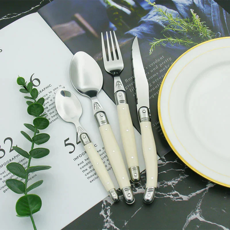 Cutlery Set Stainless Steel Ivory Handle Design