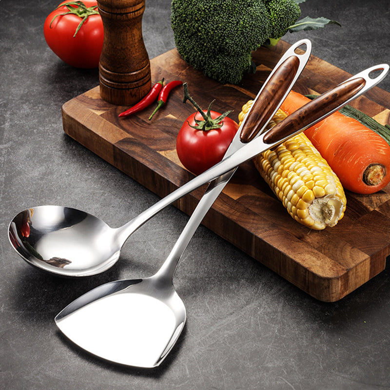 Kitchen Utensils Set Stainless Steel Wooden Handle