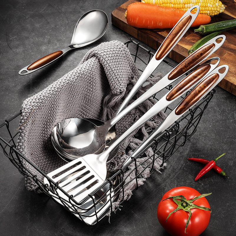 Kitchen Utensils Set Stainless Steel Wooden Handle